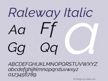 Raleway Italic Version 3.000; ttfautohint (v0.96) -l 8 -r 28 -G 28 -x 14 -w 