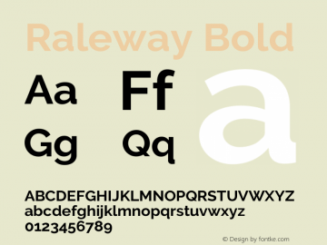 Raleway Bold Version 3.000; ttfautohint (v0.96) -l 8 -r 28 -G 28 -x 14 -w 