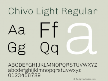 Chivo Light Regular Version 1.003;PS 001.003;hotconv 1.0.70;makeotf.lib2.5.58329图片样张