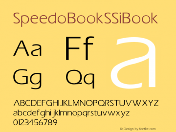 Speedo Book SSi Book Italic Font Sample