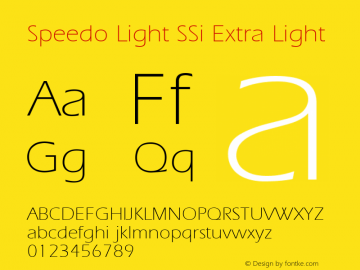 Speedo Light SSi Extra Light Italic图片样张