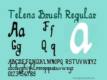 Telena Brush Regular Version 1.00 February 8, 2015, initial release图片样张