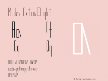 Modes Extra-Light Version 001.000 Font Sample