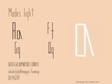 Modes Light Version 001.000 Font Sample