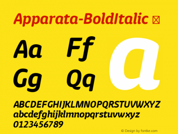 Apparata-BoldItalic ☞ Version 1.000;com.myfonts.easy.xavier-lanau.apparata.bold-italic.wfkit2.version.4kag图片样张