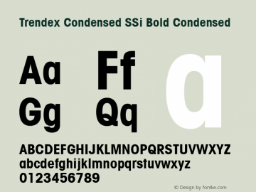 Trendex Condensed SSi Bold Condensed 001.000 Font Sample