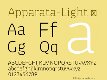 Apparata-Light ☞ Version 1.000;com.myfonts.easy.xavier-lanau.apparata.light.wfkit2.version.4kai图片样张