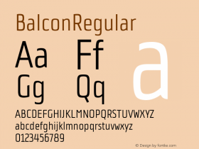 BalconRegular ☞ Version 1.000;com.myfonts.easy.tdf.balcon.regular.wfkit2.version.4hd8 Font Sample