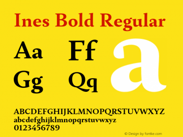 Ines Bold Regular Version 1.000;PS 003.000;hotconv 1.0.70;makeotf.lib2.5.58329 Font Sample