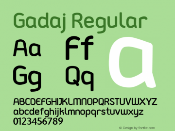 Gadaj Regular Unknown Font Sample