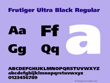 Frutiger Ultra Black Regular 1.001; 05-27-93 Font Sample