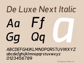 De Luxe Next Italic Version 2.00图片样张