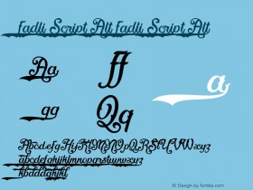 Fadli Script Alt Fadli Script Alt Unknown Font Sample