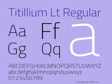 Titillium Lt Regular Version 1.000;PS 57.000;hotconv 1.0.70;makeotf.lib2.5.55311图片样张