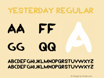 yesterday Regular Version 1.00 September 4, 2012, initial release Font Sample