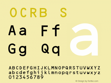 OCRB S Version 2 Font Sample