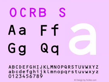 OCRB S Version 2 Font Sample