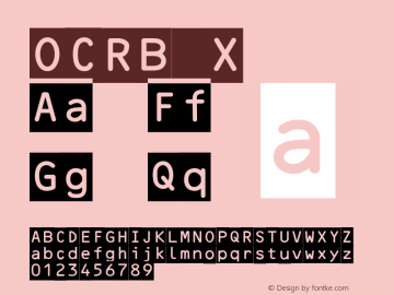 OCRB X Version 2 Font Sample