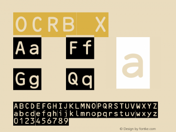 OCRB X Version 2 Font Sample