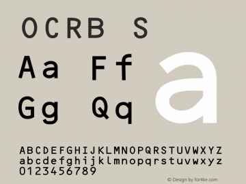 OCRB S Version 2 Font Sample