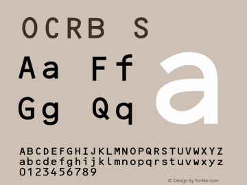 OCRB S Version 2 Font Sample