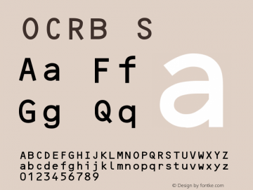 OCRB S Version 2 Font Sample