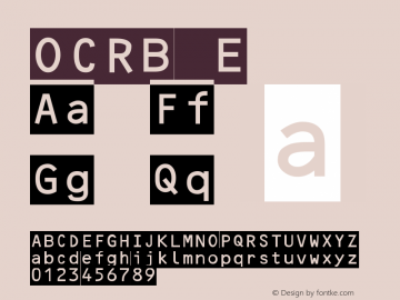 OCRB E Version 2 Font Sample