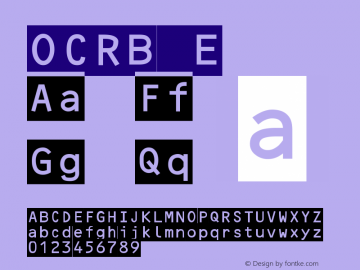OCRB E Version 2 Font Sample