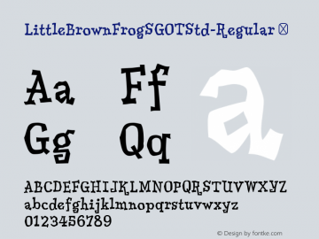 LittleBrownFrogSGOTStd-Regular ☞ 2.620;com.myfonts.spiecegraphics.little-brown-frog-sg.regular.wfkit2.2WUx Font Sample