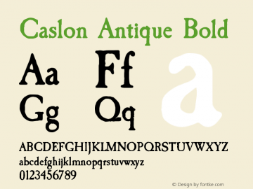 Caslon Antique Bold Version 002.023 Font Sample