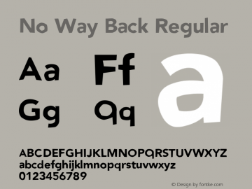 No Way Back Regular Version 1.0 Font Sample