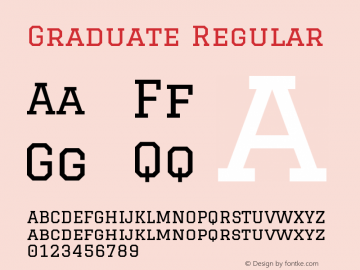 Graduate Regular Version 1.001 Font Sample