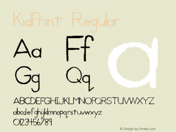 KidPrint Regular Version 1.00 March 21, 2013, initial release Font Sample