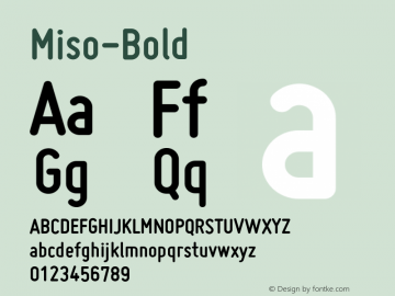Miso-Bold ☞ Version 1.005;com.myfonts.easy.martennettelbladt.miso.bold.wfkit2.version.3Poe Font Sample