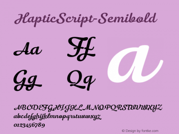 HapticScript-Semibold ☞ Version 1.000;PS 001.000;hotconv 1.0.70;makeotf.lib2.5.58329;com.myfonts.easy.henning-skibbe.haptic-script.semibold.wfkit2.version.4nce Font Sample
