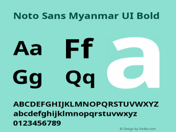 Noto Sans Myanmar UI Bold Version 1.03图片样张