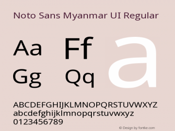 Noto Sans Myanmar UI Regular Version 1.02图片样张