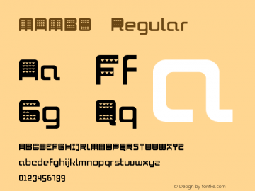 MAMBO Regular Version 1.0 Font Sample