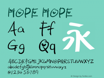 HOPE HOPE HOPE Font Sample