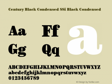 Century Black Condensed SSi Black Condensed 001.000 Font Sample