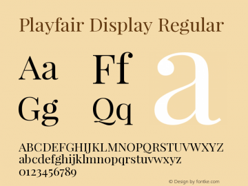 Playfair Display Regular Version 1.004;PS 001.004;hotconv 1.0.70;makeotf.lib2.5.58329 Font Sample