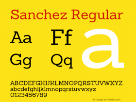 Sanchez Regular Version 1.005;PS 001.005;hotconv 1.0.88;makeotf.lib2.5.64775 Font Sample