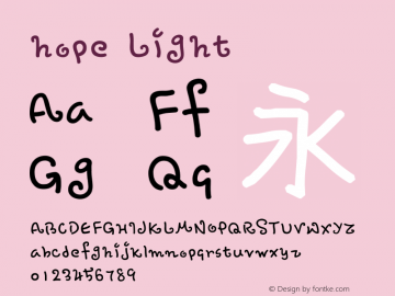 hope Light hope Font Sample