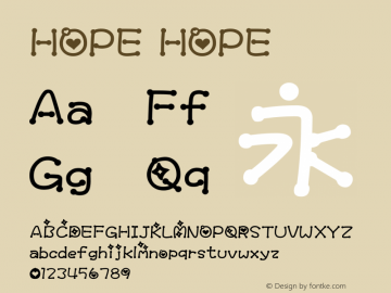 HOPE HOPE HOPEHOPE Font Sample