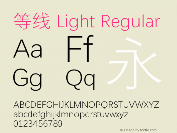 等线 Light Regular Version 1.14 Font Sample