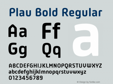Plau Bold Regular Version 2.001;PS 002.001;hotconv 1.0.70;makeotf.lib2.5.58329图片样张
