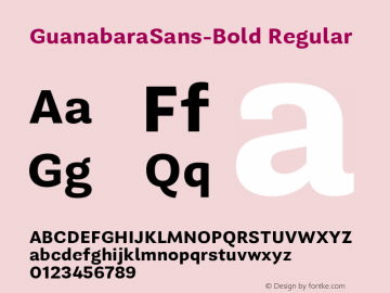 GuanabaraSans-Bold Regular Version 1.001;PS 001.001;hotconv 1.0.70;makeotf.lib2.5.58329 Font Sample