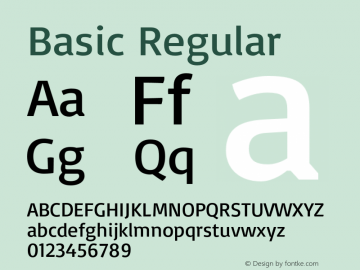 Basic Regular Version 1.003 Font Sample