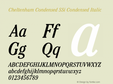 Cheltenham Condensed SSi Condensed Italic 001.000图片样张