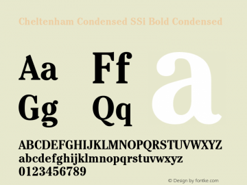 Cheltenham Condensed SSi Bold Condensed 001.000图片样张